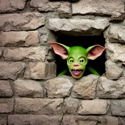 Image similar to goblin inside the wall, photo