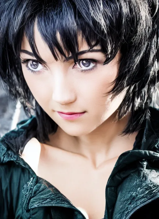 Image similar to A full portrait photo of fubuki one punch man, f/22, 35mm, 2700K, lighting, perfect faces, award winning photography.