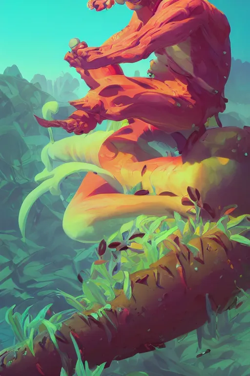 Image similar to 3 d render creature animal sushi cristal eye roots cactus elemental flush of force nature micro world fluo, art gta 5 cover, official fanart behance hd artstation by jesper ejsing, by rhads, makoto shinkai and lois van baarle, ilya kuvshinov, ossdraws