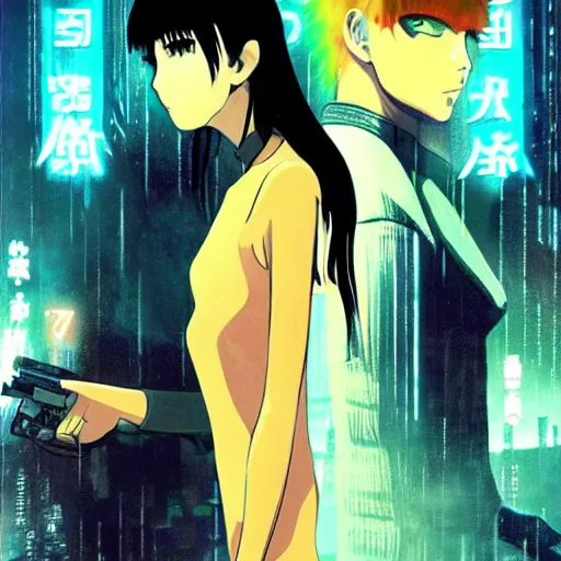 Image similar to anime by blade runner 2047