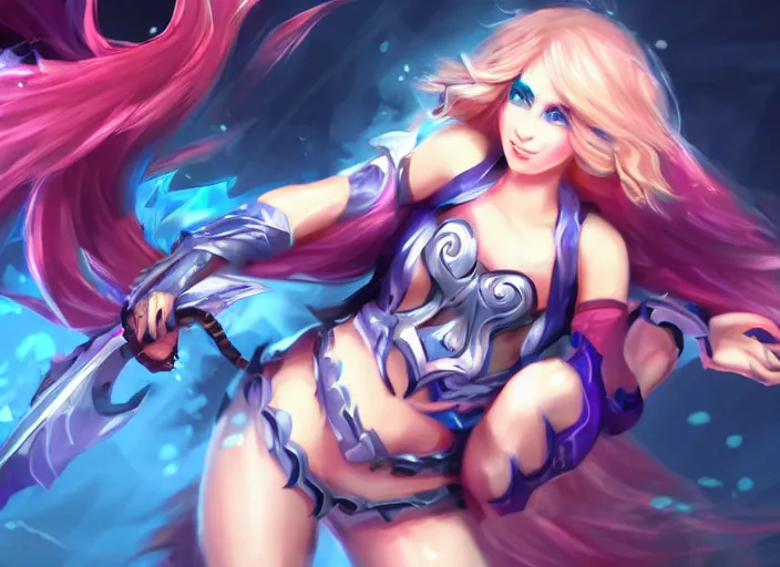 Image similar to champion splashart of champion made out of girl