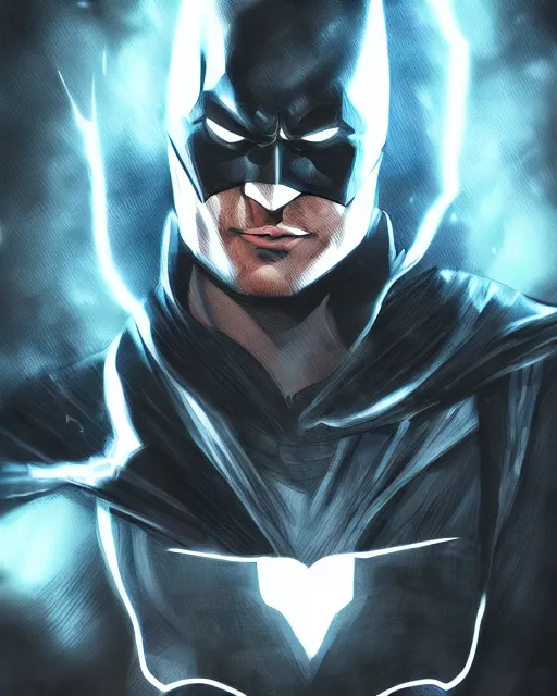 Image similar to ven as batman, with the powers of flash, dynamic lighting, fantasy concept art, trending on art station, stunning visuals, creative, cinematic, ultra detailed, comic strip style