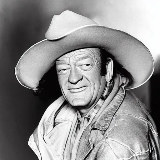 Image similar to “ john wayne in drag ”