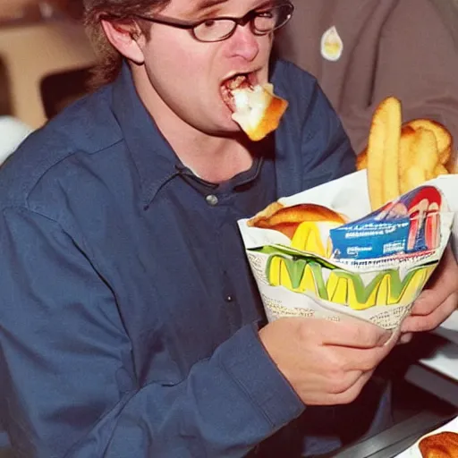 Image similar to scott morrison eating at mcdonalds in 1997