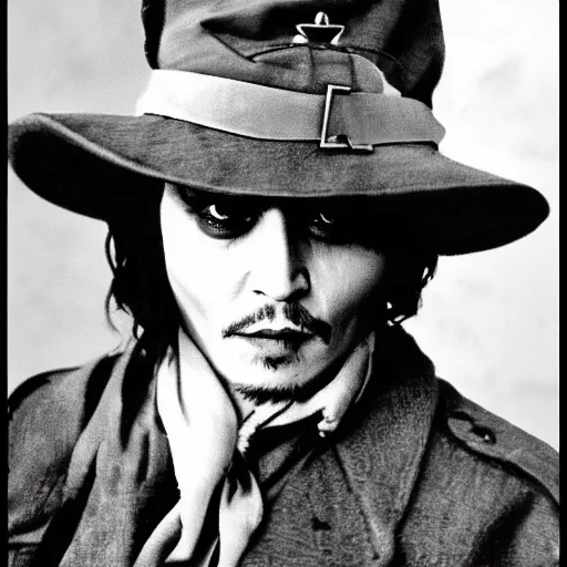 Prompt: johnny depp world war 2 photo