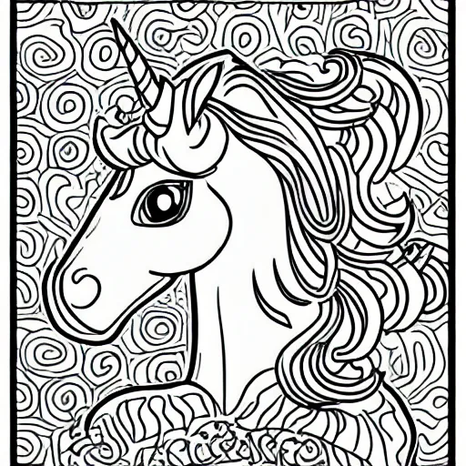 Image similar to unicorn coloring page on