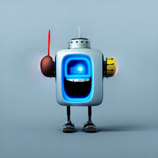 Image similar to Happy Minimalist robot in the shape of a paintbrush, beautiful lighting, sharp, details, hyper-detailed, pixar, 8K