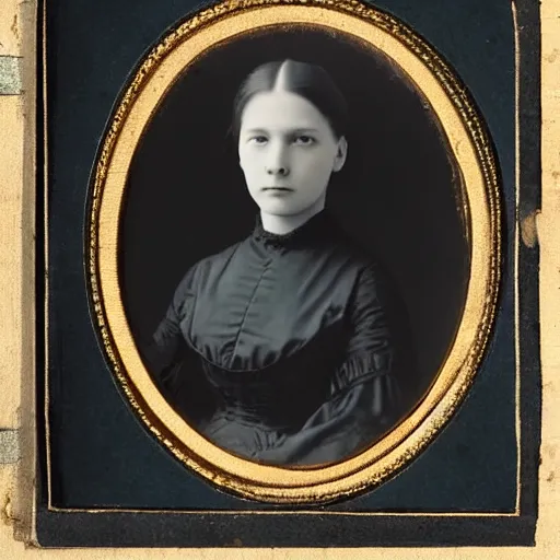 Image similar to high quality photo of a young noblewoman wearing black in mourning taken in 1 8 8 6