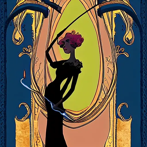 Image similar to art nouveau witch with candle