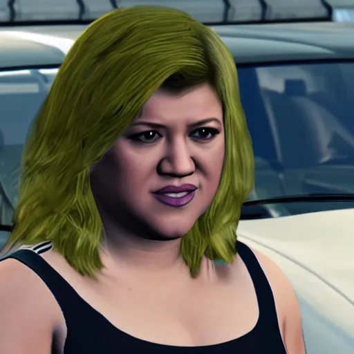 Image similar to young Kelly Clarkson in GTA V, 4k