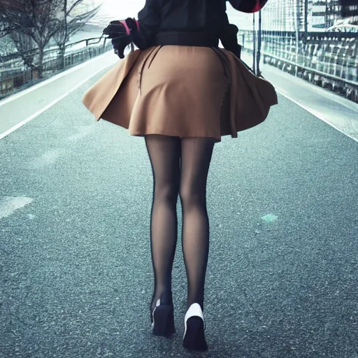 Prompt: a dynamic, epic cinematic 8K HD movie shot of a japanese beautiful cute young V-Pop idol actress girl wearing shirt, miniskirt, pantyhose, high heels and gloves. Motion, VFX, Inspirational arthouse, at Behance, with Instagram filters