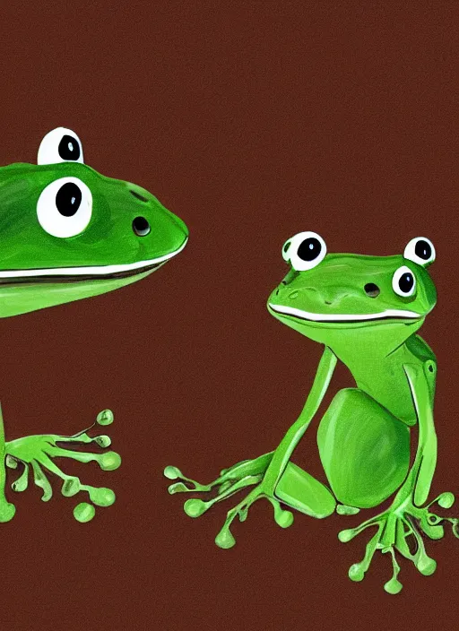 Prompt: frog teacher, digital art