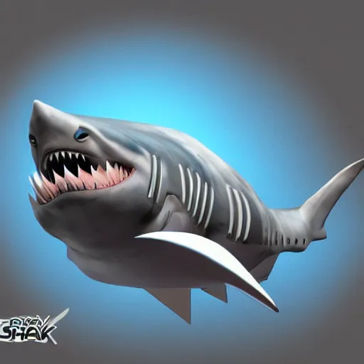 Prompt: Concept art for a shark vtuber model, digital art