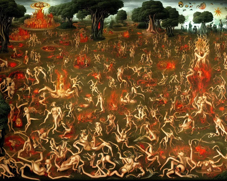 Image similar to garden of eternal delights hell by hieronymus bosh