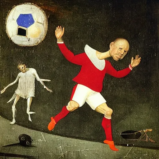 Image similar to cristiano ronaldo by hieronymus bosch,