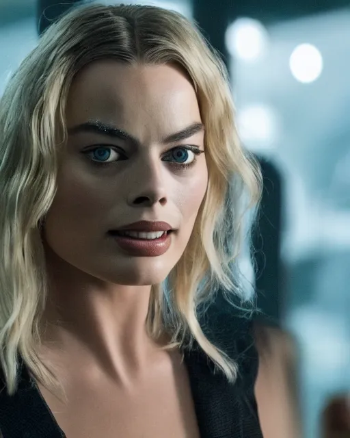Image similar to margot robbie as the borg queen