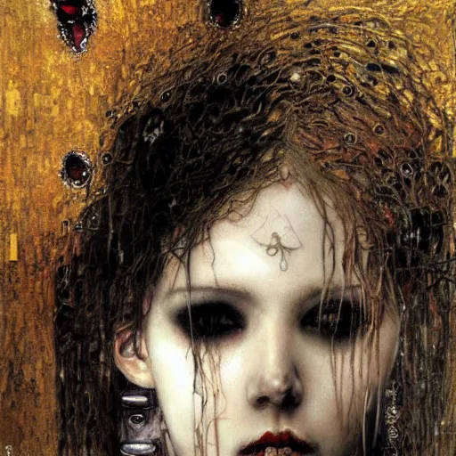 Prompt: depraved vampire, intricate detail, klimt, royo, royo, whealan,