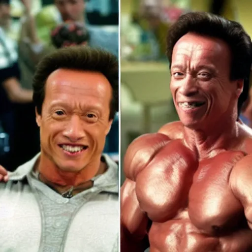 Prompt: rob schneider as arnold schwarzenegger