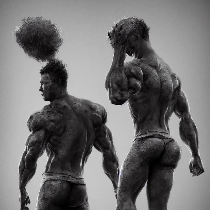 Image similar to a single muscular man wearing torn clothes, looking to the right, profile picture, hyperrealistic, concept art, octane render, unreal engine 5, trending on artstation, high quality, highly detailed, 8 k, dramatic lighting, cinematic, high coherence, anatomically correct, five fingers, digital art, seductive, black and white