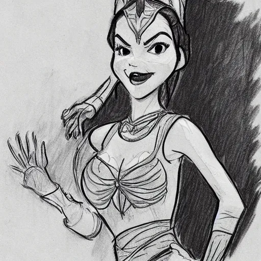 Image similar to milt kahl sketch of victoria justice as princess padme from star wars episode 3