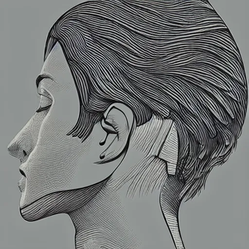 Image similar to stipple shaded illustration of a bird flying into a human ear, by ilya kuvshinov, anatomy book, retro flat colors, retrofuturism