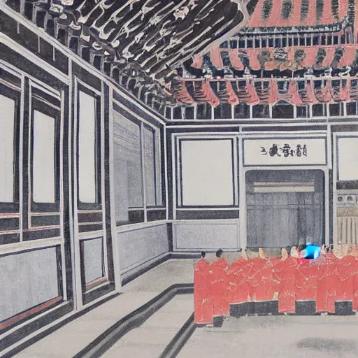 Image similar to yongle palace painting,