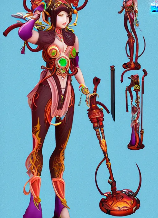 Image similar to character design, nezha resurrected in mechanical lotus,