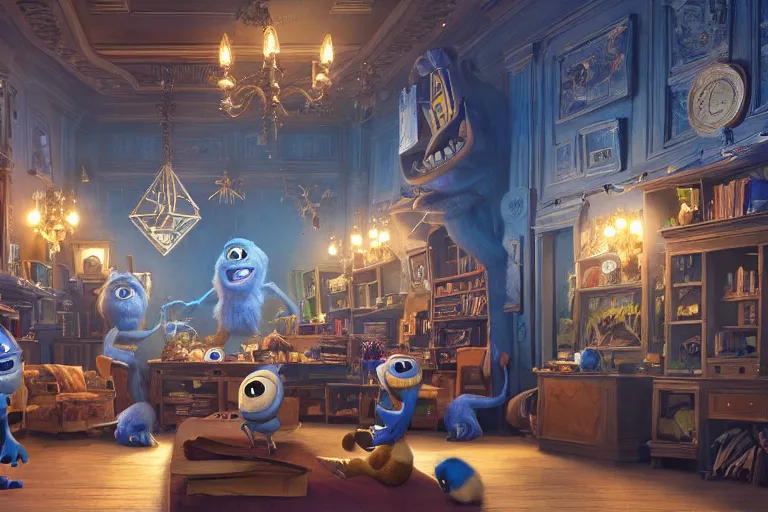 Image similar to the most amazing dream you ever had about monster university, hyper realistic, ambient lighting, concept art, intricate, hyper detailed, smooth, volumetric lighting, octane