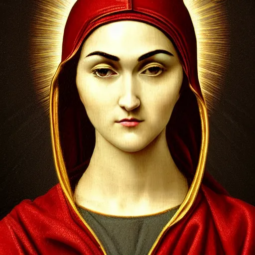 Image similar to sasha grey. sasha grey as the virgin mary, religious iconography, high detailed, 4 k, octane render, leonardo davinci