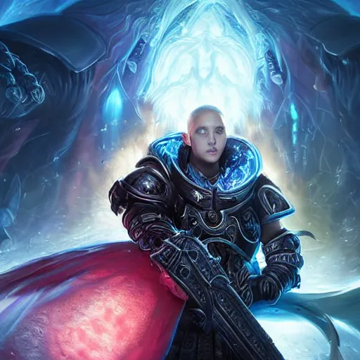 Image similar to portrait of eminem as a spellcaster, league of legends amazing splashscreen artwork, gears of war, splash art, natural light, elegant, photorealistic facial features, intricate, fantasy, detailed face, atmospheric lighting, anamorphic lens flare, cinematic lighting, league of legends splash art, hd wallpaper, ultra high details by greg rutkowski