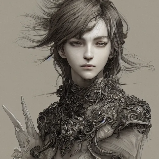 Prompt: a portrait of a lawful evil alignment personified as an absurdly beautiful, graceful, elegant, sophisticated, evil young sensual french child, an ultrafine hyperdetailed illustration by kim jung gi, irakli nadar, detailed faces, intricate linework, octopath traveler, final fantasy, unreal engine 5 highly rendered, global illumination, radiant light, detailed and intricate environment