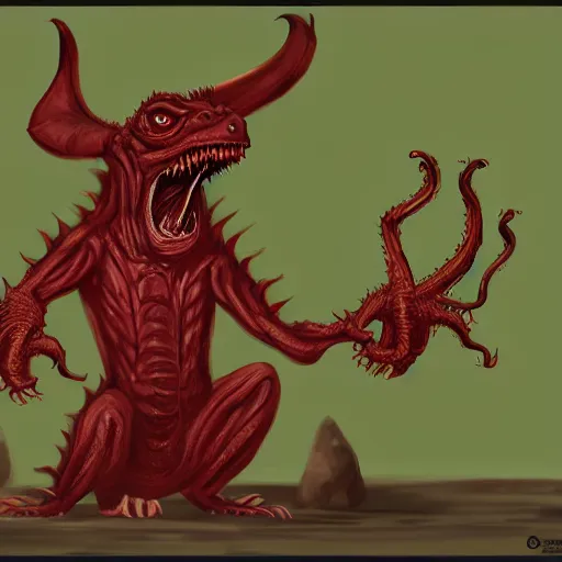 Image similar to big butcher anthropomorphic male lizardfolk posing scarily, scary angry pose, chasing you, bloody, covered in blood, fresh kill, cleaver, in a cave, earie setting, lovecraft eldritch horror, hyperdetailed, furaffinity, anthro art