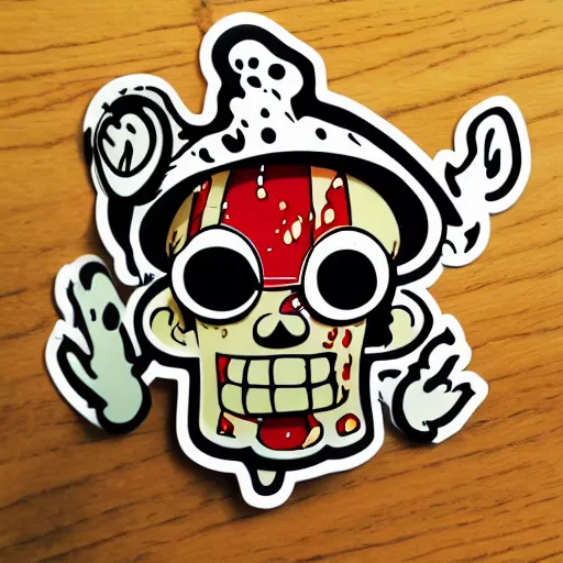 Image similar to die cut sticker, tony chopper of one piece, splatter paint