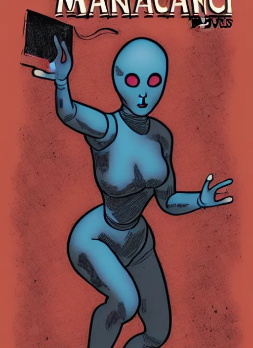 Image similar to HAUNTED MANNEQUIN comic cover, four-color process