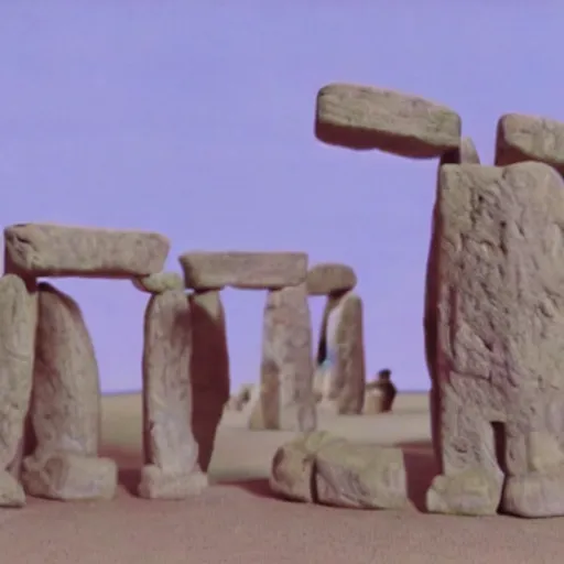 Prompt: An ancient tribal ritual conducted in Stonehenge in claymation