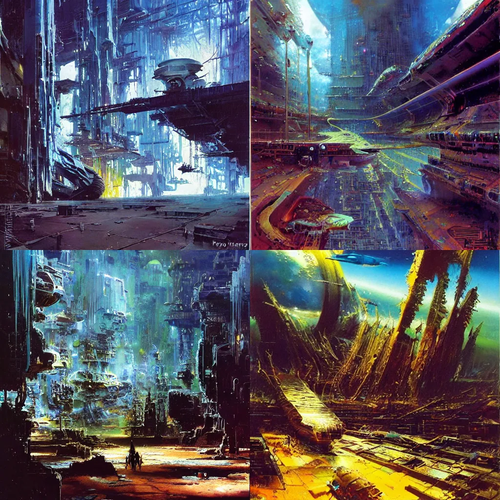 Prompt: A forlorn liminal space by John Berkey, Bruce Pennington, Michael Whelan, Paul Lehr, Jeffrey Smith.