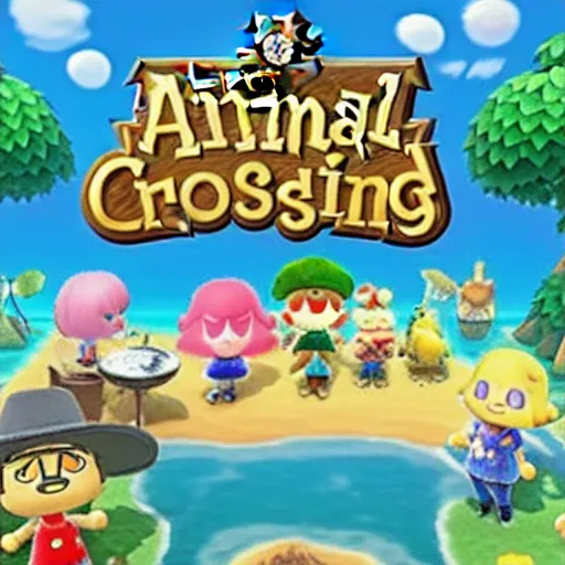 Prompt: the cover of the next animal crossing game