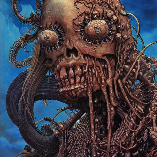 Prompt: realistic detailed image of Davy Jones by Ayami Kojima, Amano, Karol Bak, Greg Hildebrandt, and Mark Brooks, Neo-Gothic, gothic, rich deep colors. Beksinski painting, part by Adrian Ghenie and Gerhard Richter. art by Takato Yamamoto. masterpiece