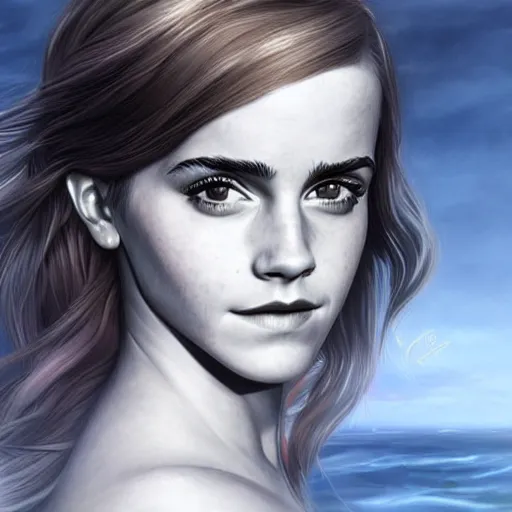 Image similar to emma watson mermaid by artgerm