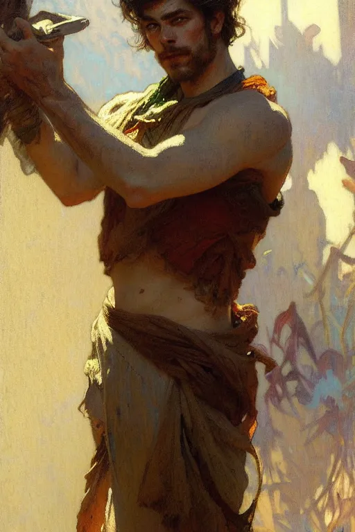 Image similar to attractive man, painting by gaston bussiere, craig mullins, greg rutkowski, alphonse mucha