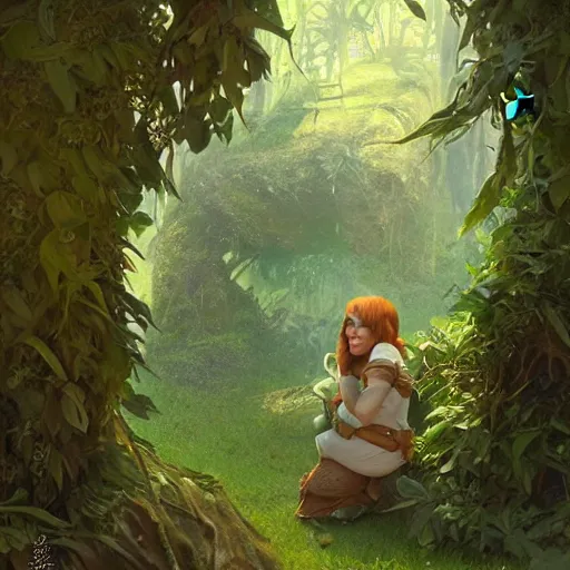 Prompt: shrek hiding in the bushes, highly detailed, digital painting, artstation, concept art, smooth, sharp focus, illustration, art by artgerm and greg rutkowski and alphonse mucha