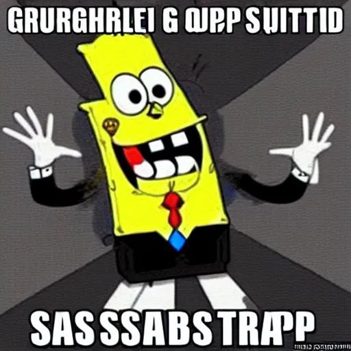 Image similar to gangsta spongebob dropped out trap