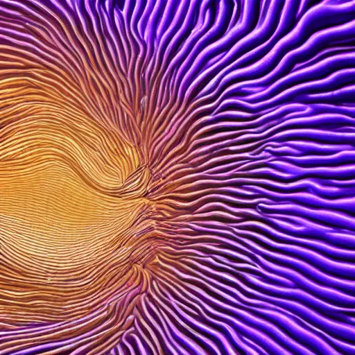 Prompt: inside view of very shiny violet undulating intestine with extreme glows. award winning digital art