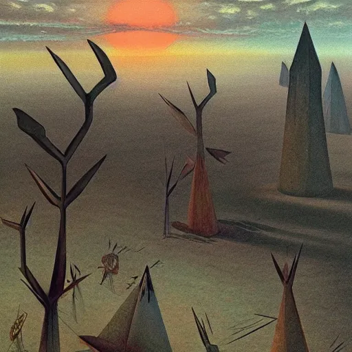 Prompt: scene from a dream. plains. digital artwork by vincent bons, michael whelan, remedios varo and gerardo dottori. grainy and rough. interesting pastel colour palette. beautiful light. oil and water colour based on high quality render.