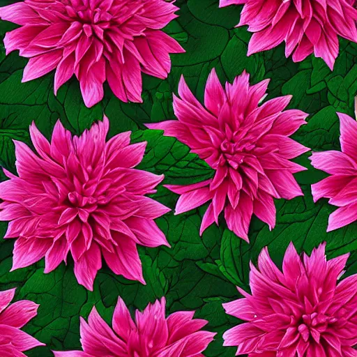 Image similar to closeup of dahlias full picture pattern highly detailed