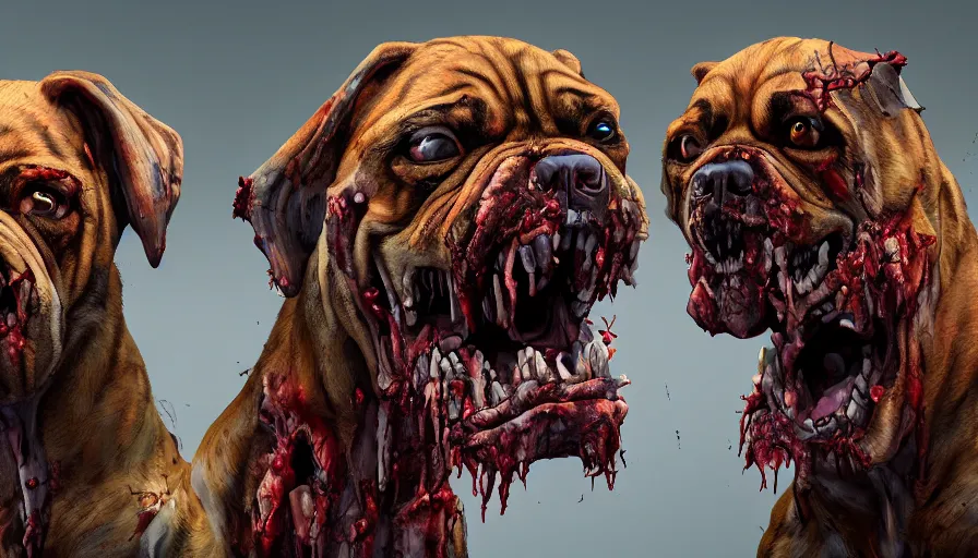 Image similar to Zombie dogs, hyperdetailed, artstation, cgsociety, 8k