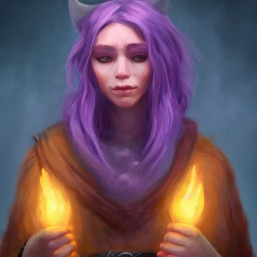 Prompt: A professional digital portrait painting of a D&D druid, painted by Rebecca Sugar, 4k, digital art, trending on cgsociety, highly detailed, upper body shot, shallow depth of field, purple and yellow lighting, professional lighting, airbrush,