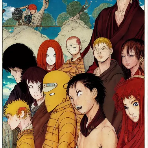 Image similar to Portrait of Gaara the Desert Shinobi wearing a Sand Crest norman rockwell uta natsume inio asano naoko takeuchi shotaro ishinomori katsuhiro otomo steve ellis tony szczudlo Ryan Gitter Ilya Repin