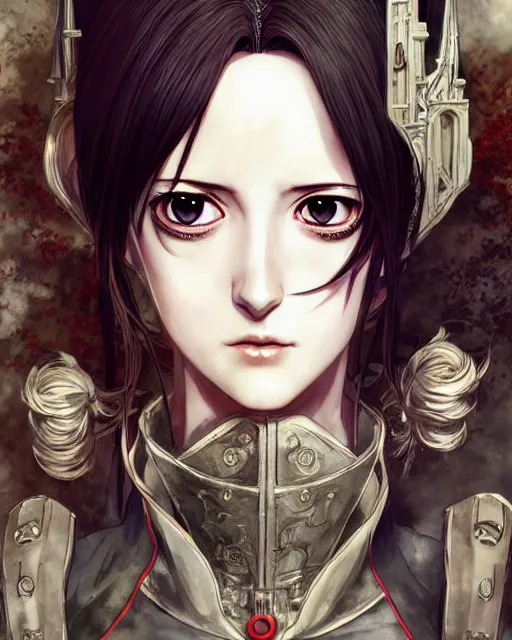 Image similar to anime character portrait of eva green with gorgeous detailed eyes in a castle, color page, tankoban, 4 k, tone mapping, doll, akihiko yoshida, james jean andrei riabovitchev marc simonetti, yoshitaka amano, maidenly