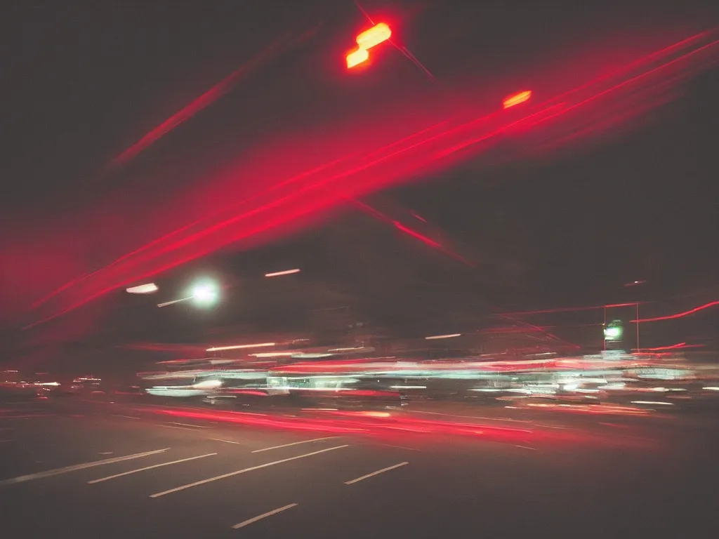 Prompt: “photography of busy intersection, motion blur , fog, red lights, night, mood, atmospheric, full of colour, digital photography”